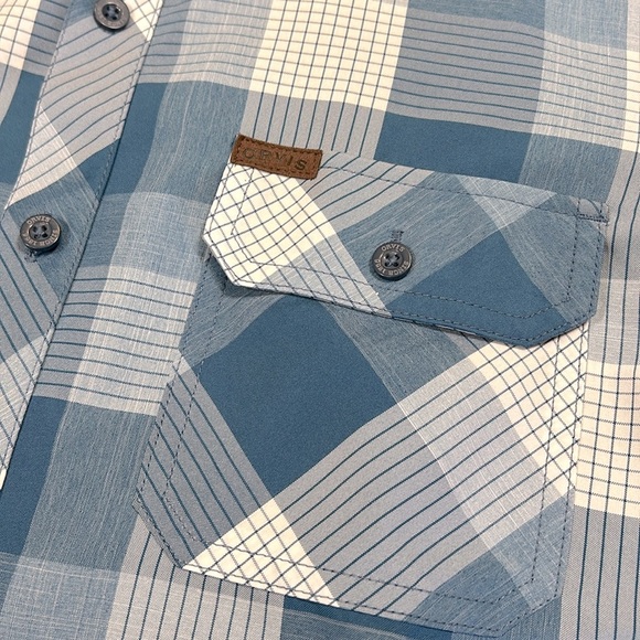 Orvis Classic Collection Blue & White Plaid Men's Button Down SS Casual Shirt L - Picture 3 of 8